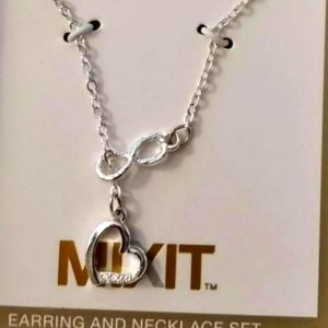 Mixit heart infinity sensitive ears Necklace & earrings set
